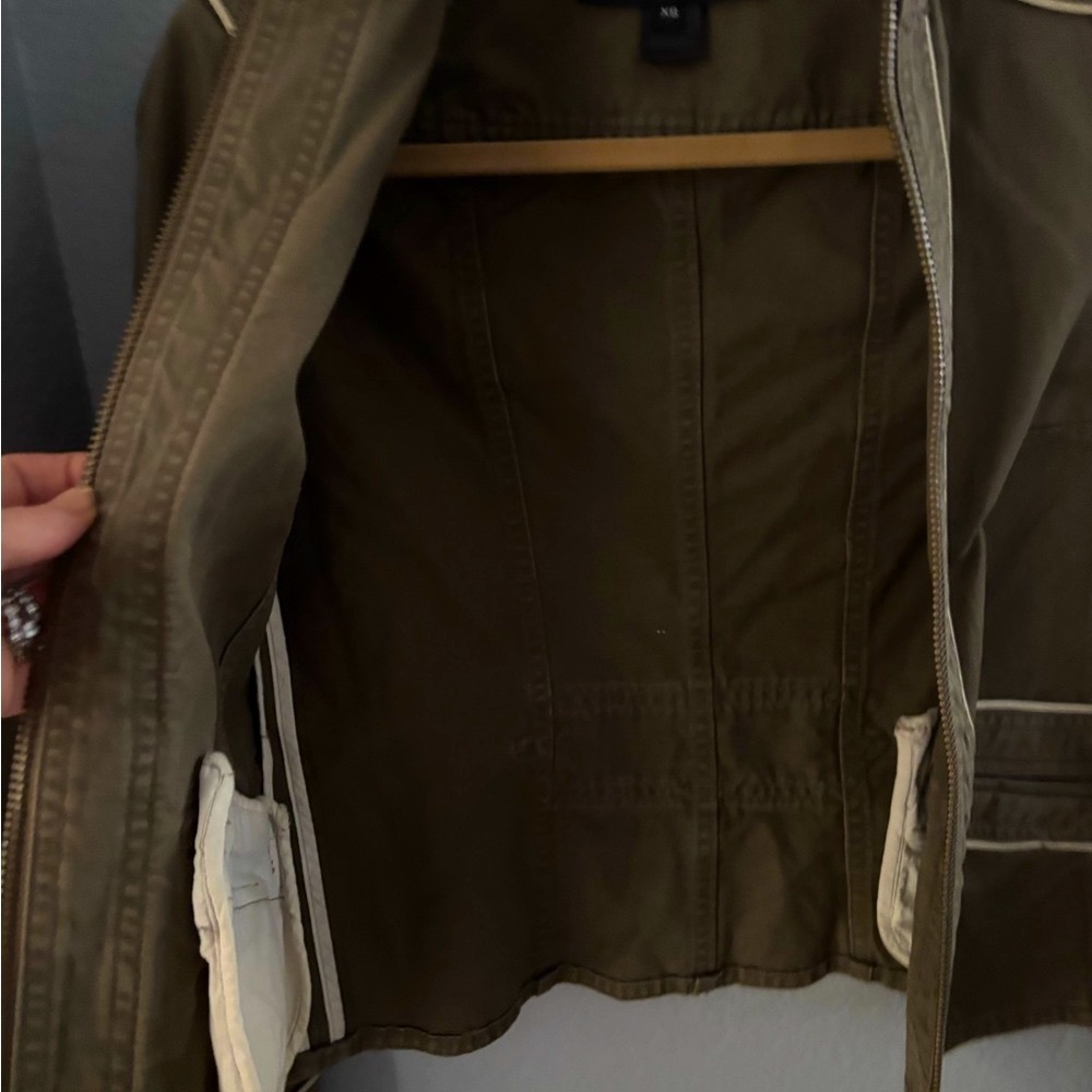 MARC JACOBS Khaki Zip Front Military Jacket: Size XS - Picture 9 of 9